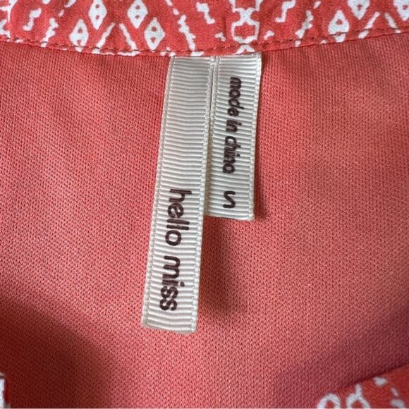 Hello Miss Small Multicolored Tribal Loose fit Lined Dress with 3/4 Sleeves - Picture 8 of 9